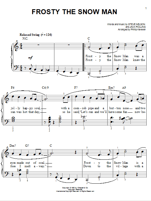 Frosty The Snow Man [Jazz version] (arr. Phillip Keveren) sheet music