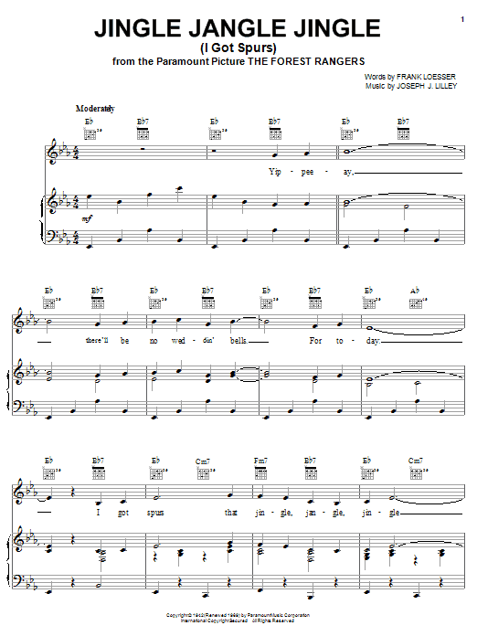 Jingle Jangle Jingle (I Got Spurs) sheet music