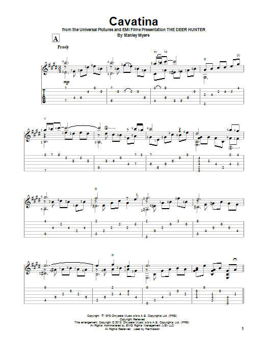 Gene Bertoncini Cavatina From The Deer Hunter Sheet Music Download Pdf Score Gene Bertoncini Cavatina From The Deer Hunter Sheet Music Download Pdf Score