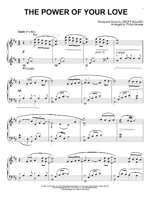 Phillip Keveren The Power Of Your Love Sheet Music Notes & Chords for Piano - Download or Print PDF