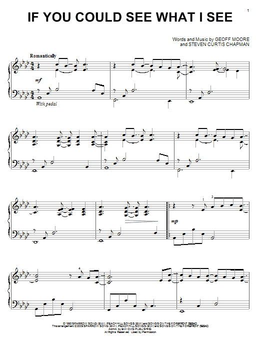 Geoff Moore & The Distance If You Could See What I See Sheet Music Notes & Chords for Piano Solo - Download or Print PDF