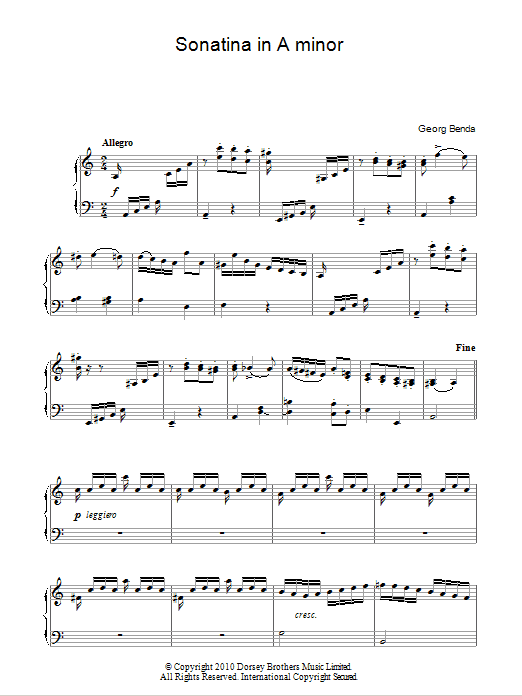 Sonatina In A Minor sheet music