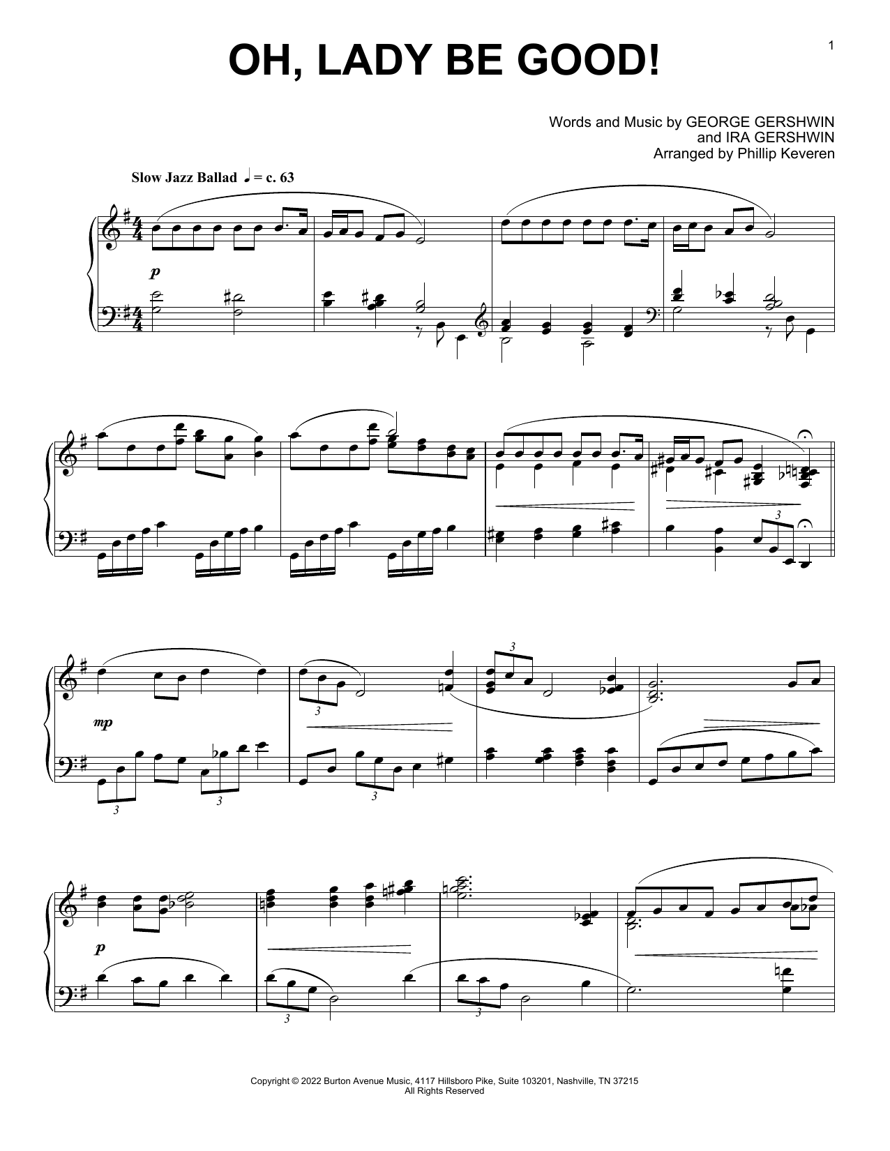 George & Ira Gershwin Oh, Lady Be Good! (arr. Phillip Keveren) Sheet Music Notes & Chords for Piano Solo - Download or Print PDF