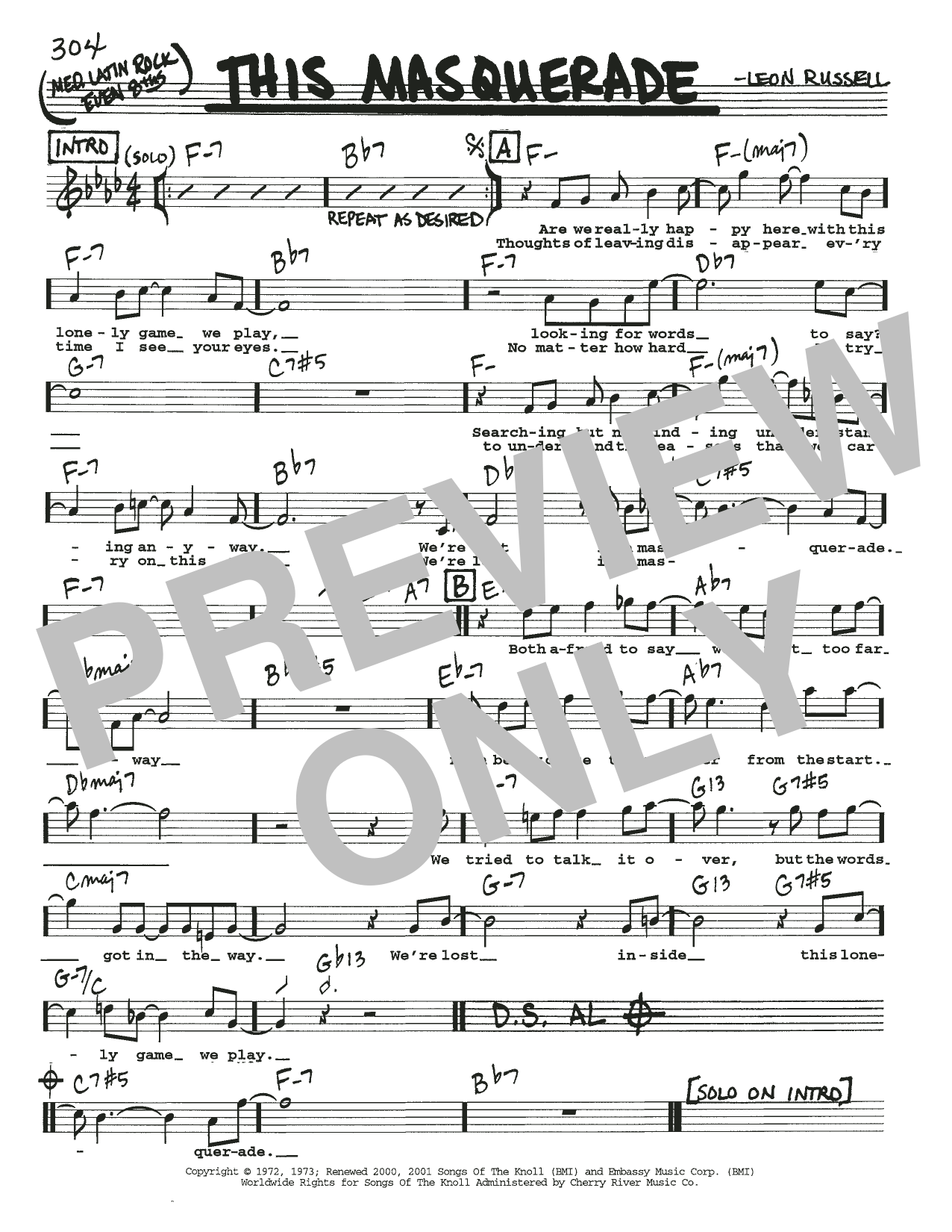 George Benson This Masquerade Sheet Music Notes & Chords for Lead Sheet / Fake Book - Download or Print PDF