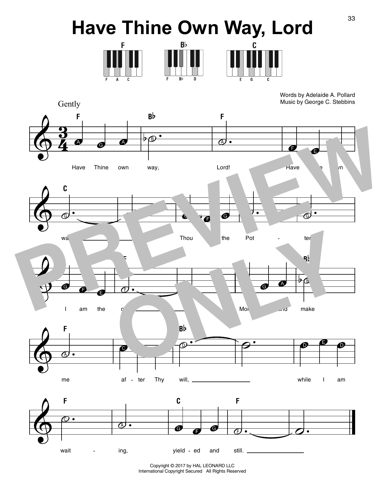 George C. Stebbins Have Thine Own Way, Lord Sheet Music Notes & Chords for Ukulele - Download or Print PDF