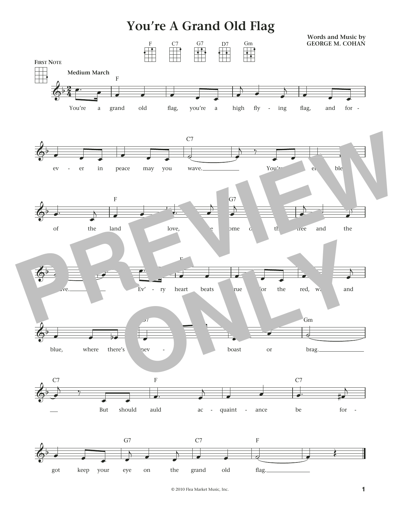 George Cohan You're A Grand Old Flag (from The Daily Ukulele) (arr. Liz and Jim Beloff) Sheet Music Notes & Chords for Ukulele - Download or Print PDF