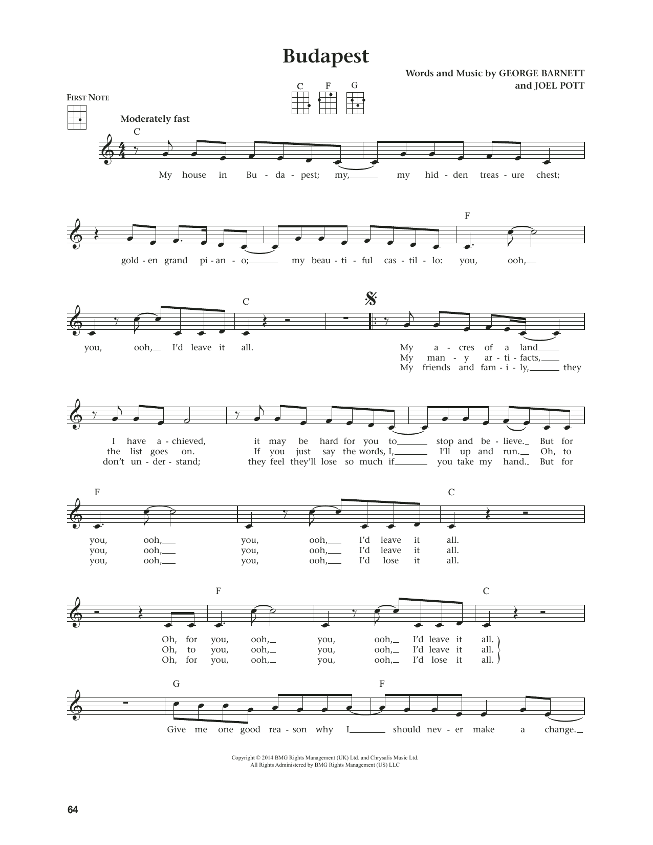 George Ezra Budapest (from The Daily Ukulele) (arr. Jim Beloff) Sheet Music Notes & Chords for Ukulele - Download or Print PDF