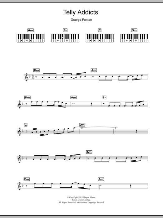 George Fenton Telly Addicts Sheet Music Notes & Chords for Keyboard - Download or Print PDF