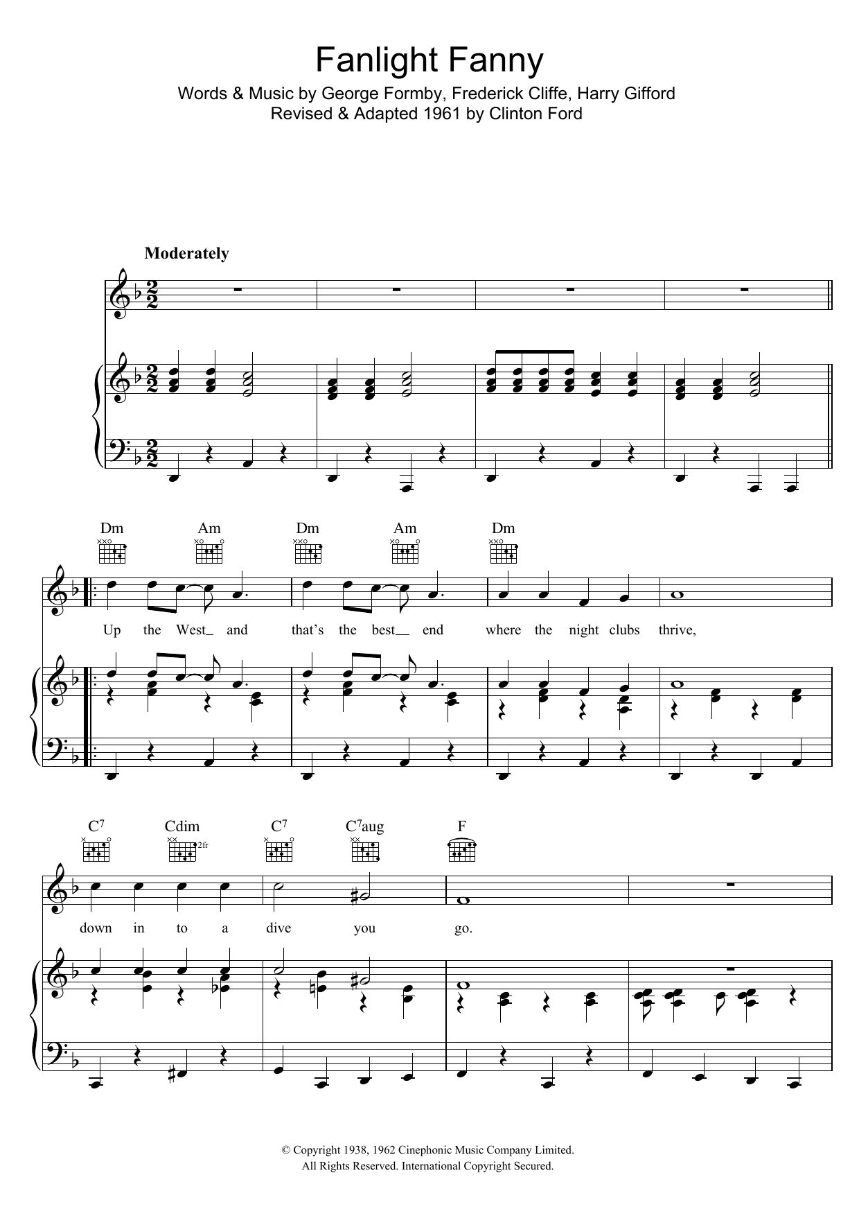 George Formby Fanlight Fanny Sheet Music Notes & Chords for Melody Line, Lyrics & Chords - Download or Print PDF