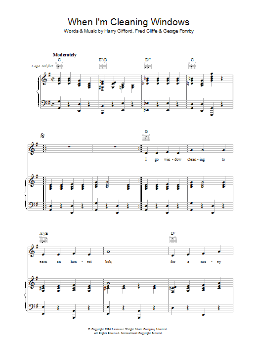 George Formby When I'm Cleaning Windows Sheet Music Notes & Chords for Ukulele - Download or Print PDF