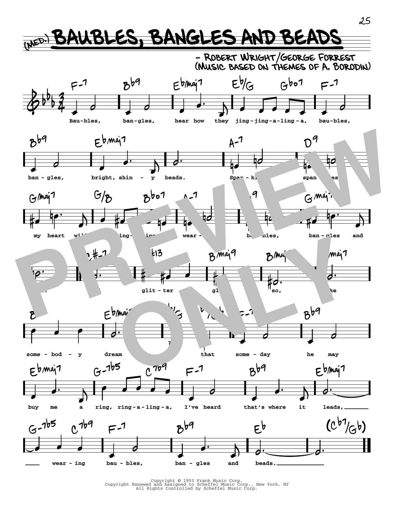 George Forrest Baubles, Bangles And Beads (Low Voice) Sheet Music Notes & Chords for Real Book – Melody, Lyrics & Chords - Download or Print PDF