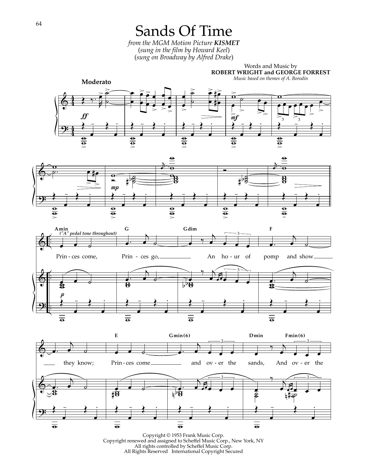 George Forrest Sands Of Time (from Kismet) Sheet Music Notes & Chords for Piano & Vocal - Download or Print PDF