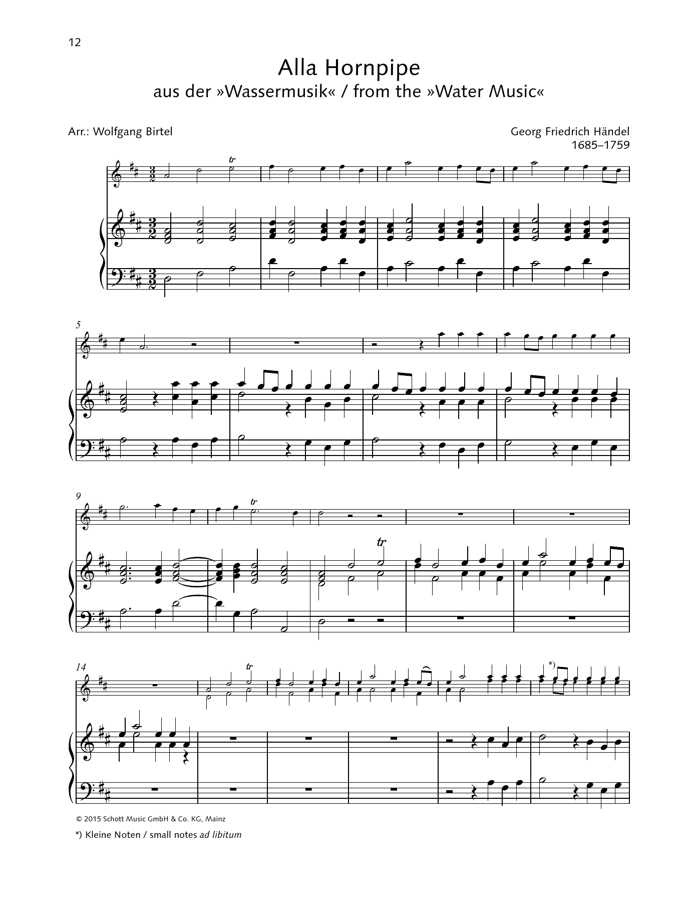 George Frideric Handel Alla Hornpipe Sheet Music Notes & Chords for String Solo - Download or Print PDF