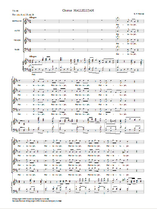 George Frideric Handel Hallelujah Sheet Music Notes & Chords for SATB Choir - Download or Print PDF