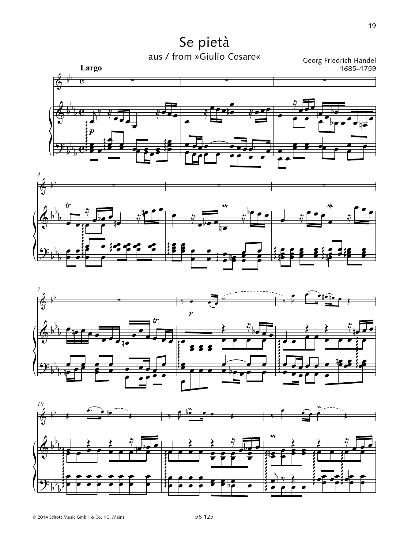 George Frideric Handel Se pietà Sheet Music Notes & Chords for Brass Solo - Download or Print PDF