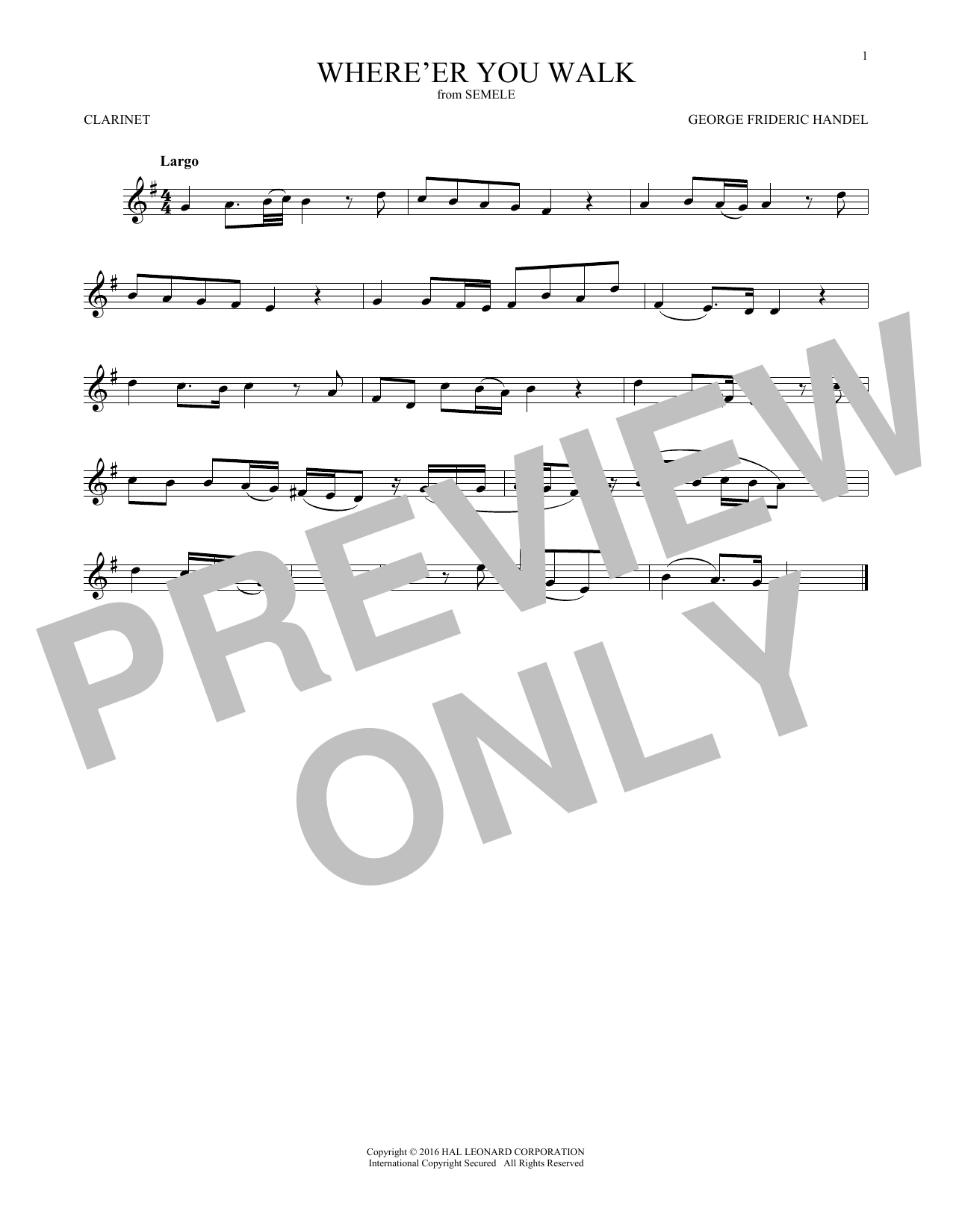George Frideric Handel Where E'er You Walk Sheet Music Notes & Chords for Viola - Download or Print PDF
