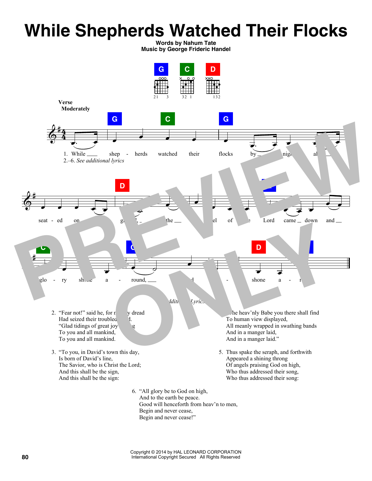 George Frideric Handel While Shepherds Watched Their Flocks Sheet Music Notes & Chords for Super Easy Piano - Download or Print PDF