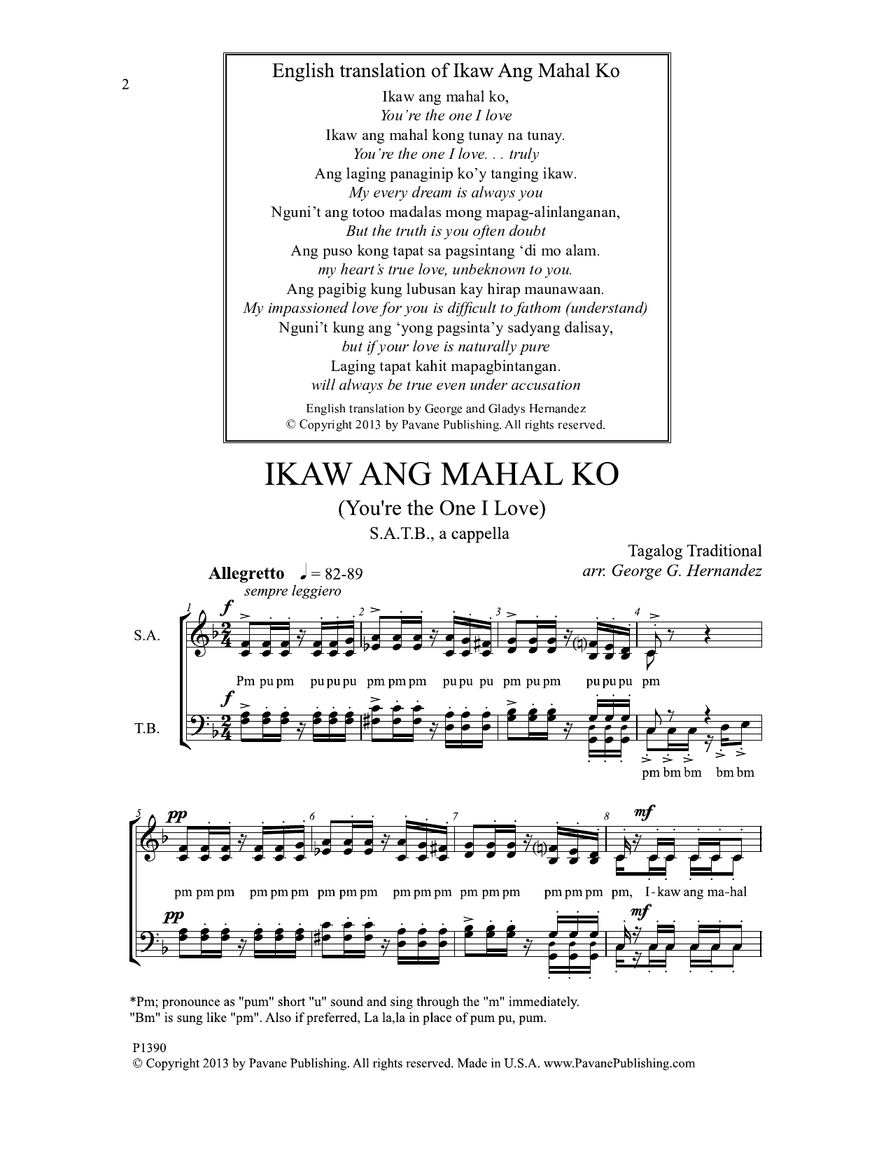 George G. Hernandez Ikaw Ang Mahal Ko Sheet Music Notes & Chords for Choral - Download or Print PDF