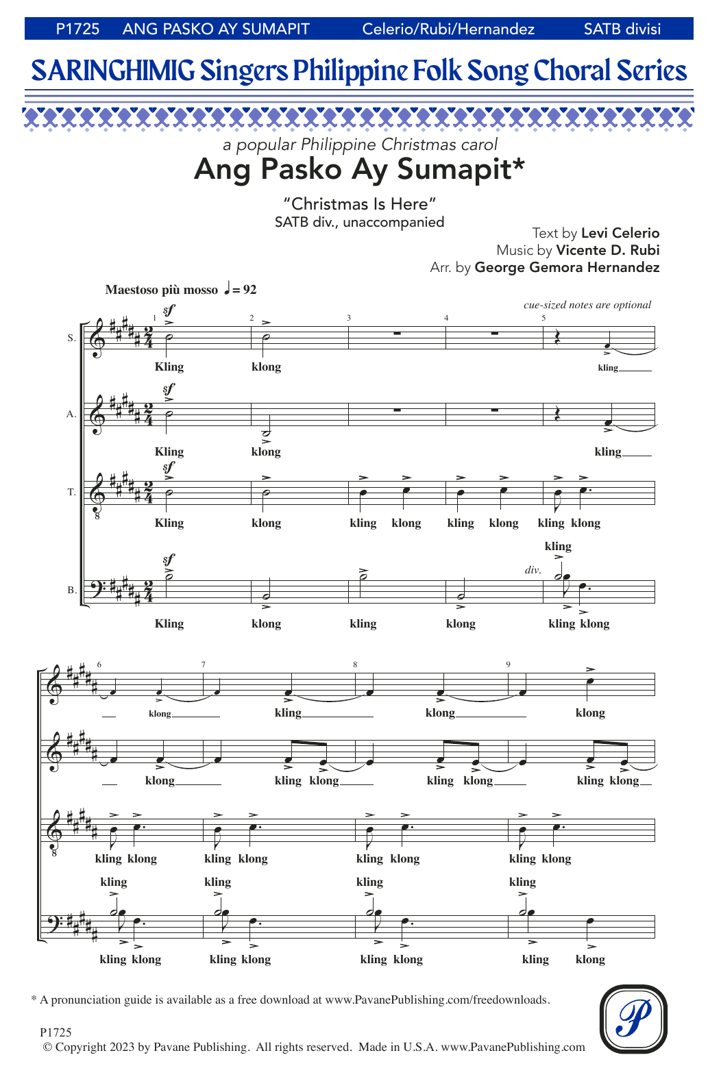 George Gemora Hernandez Ang Pasko Ay Sumapit (Christmas Is Here) Sheet Music Notes & Chords for SATB Choir - Download or Print PDF