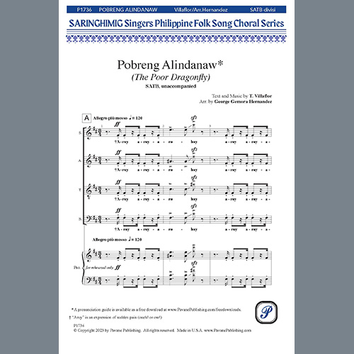 George Gemora Hernandez, Pobreng Alindanaw (The Poor Dragonfly), SATB Choir