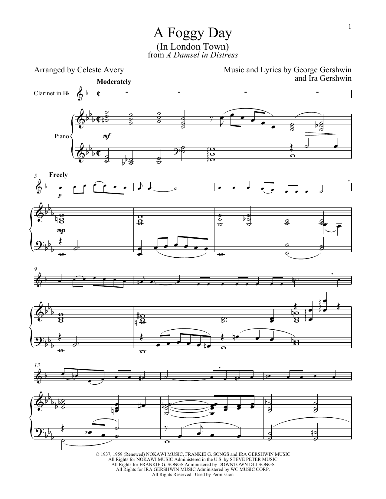 George Gershwin & Ira Gershwin A Foggy Day (In London Town) (from A Damsel In Distress) Sheet Music Notes & Chords for Flute and Piano - Download or Print PDF