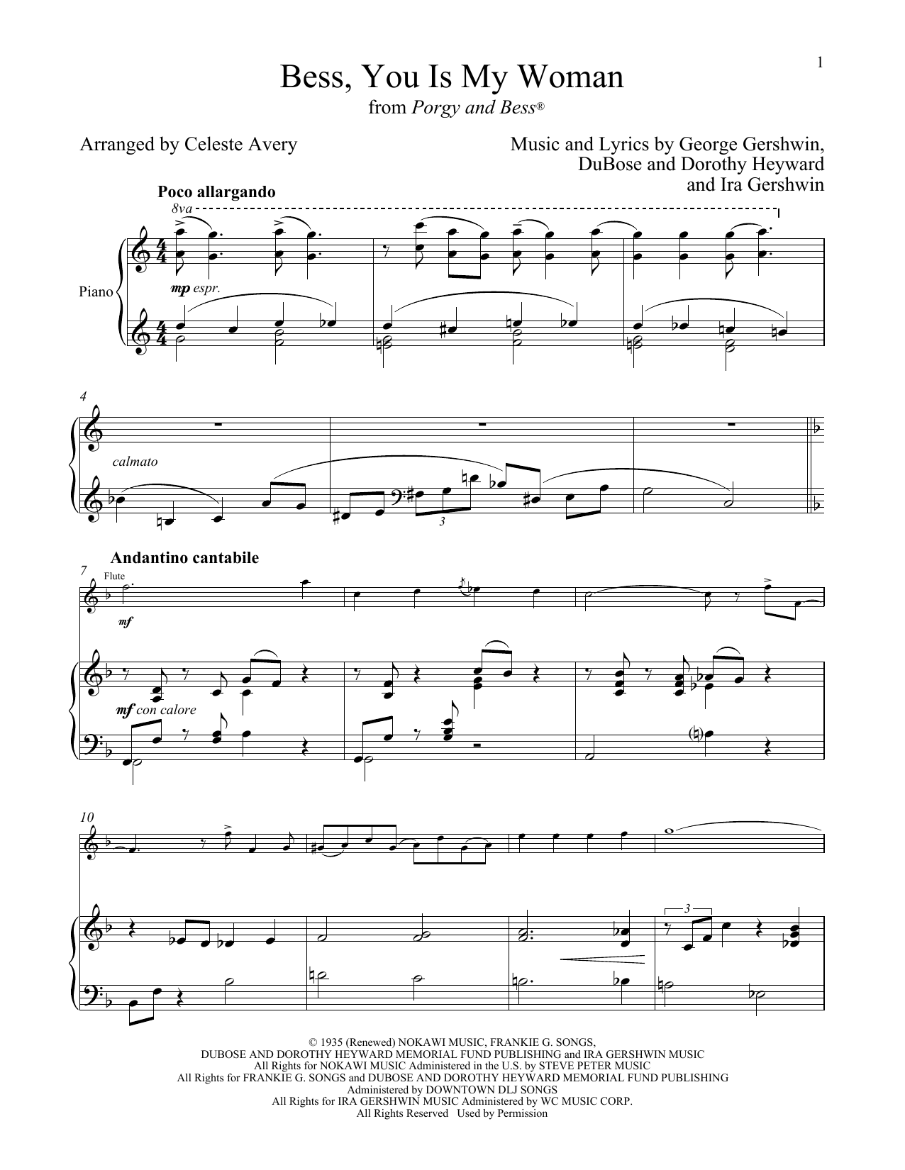 George Gershwin & Ira Gershwin Bess, You Is My Woman (from Porgy and Bess) Sheet Music Notes & Chords for Violin and Piano - Download or Print PDF