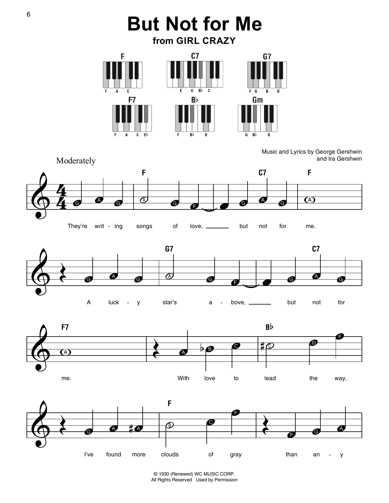 George Gershwin & Ira Gershwin But Not For Me Sheet Music Notes & Chords for Super Easy Piano - Download or Print PDF