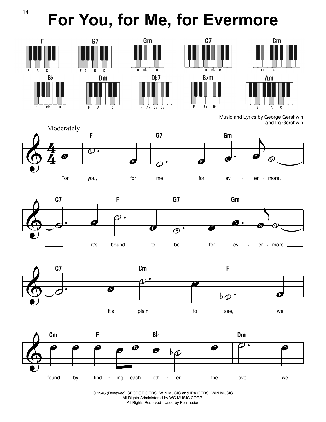 George Gershwin & Ira Gershwin For You, For Me For Evermore Sheet Music Notes & Chords for Super Easy Piano - Download or Print PDF