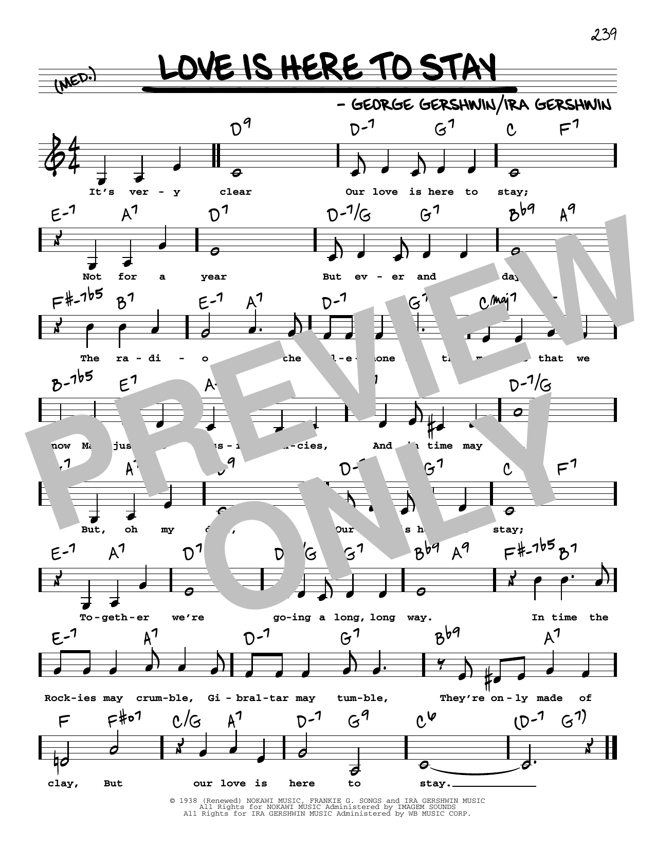 George Gershwin & Ira Gershwin Love Is Here To Stay (Low Voice) Sheet Music Notes & Chords for Real Book – Melody, Lyrics & Chords - Download or Print PDF
