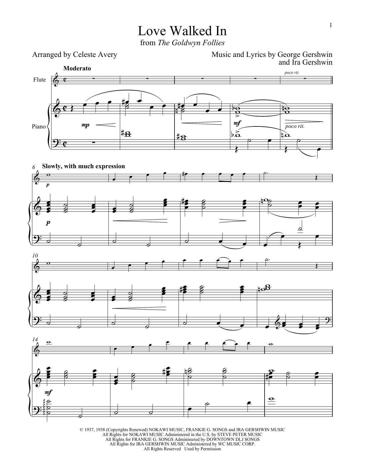 George Gershwin & Ira Gershwin Love Walked In (from The Goldwyn Follies) Sheet Music Notes & Chords for Violin and Piano - Download or Print PDF