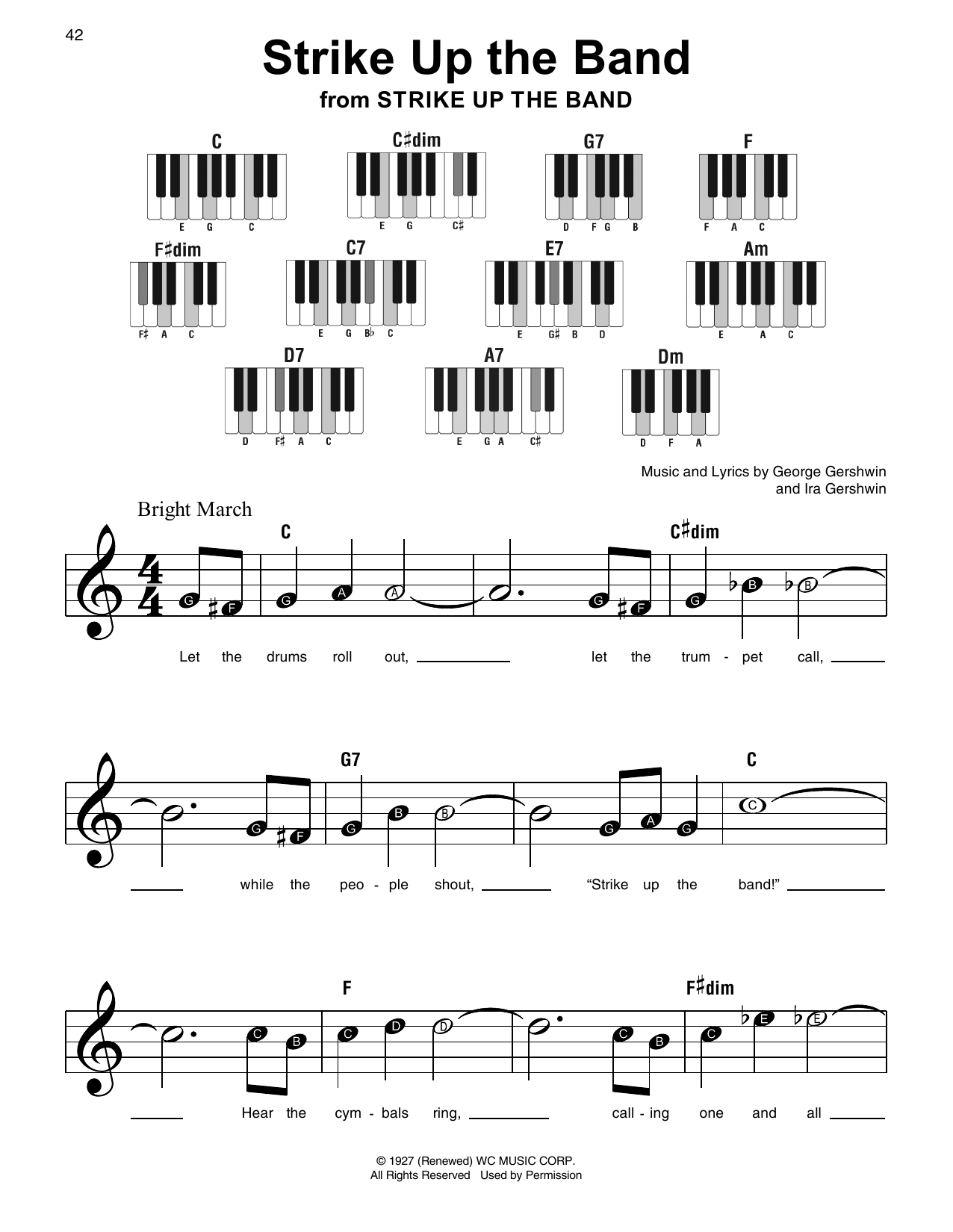 George Gershwin & Ira Gershwin Strike Up The Band (from Strike Up The Band) Sheet Music Notes & Chords for Super Easy Piano - Download or Print PDF