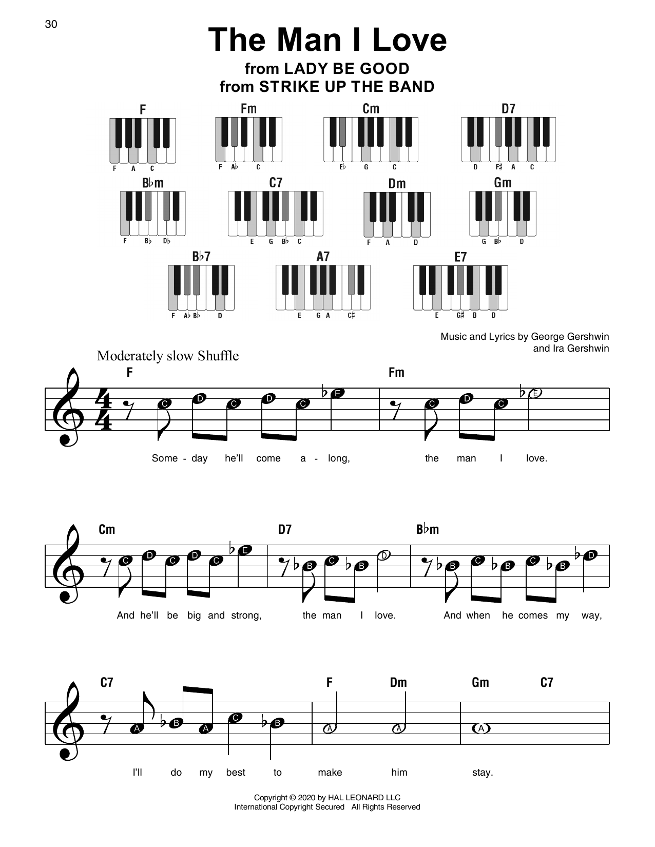 George Gershwin & Ira Gershwin The Man I Love (from Strike Up The Band) Sheet Music Notes & Chords for Super Easy Piano - Download or Print PDF