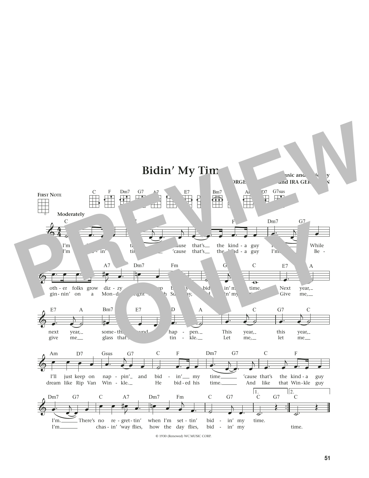 George Gershwin Bidin' My Time (from The Daily Ukulele) (arr. Jim Beloff) Sheet Music Notes & Chords for Ukulele - Download or Print PDF