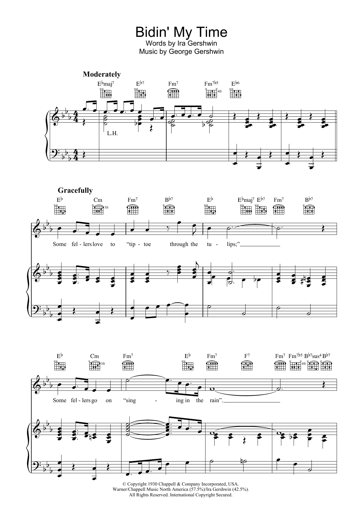 George Gershwin Bidin' My Time Sheet Music Notes & Chords for Easy Guitar - Download or Print PDF