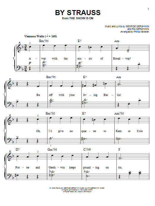 Phillip Keveren By Strauss Sheet Music Notes & Chords for Easy Piano - Download or Print PDF