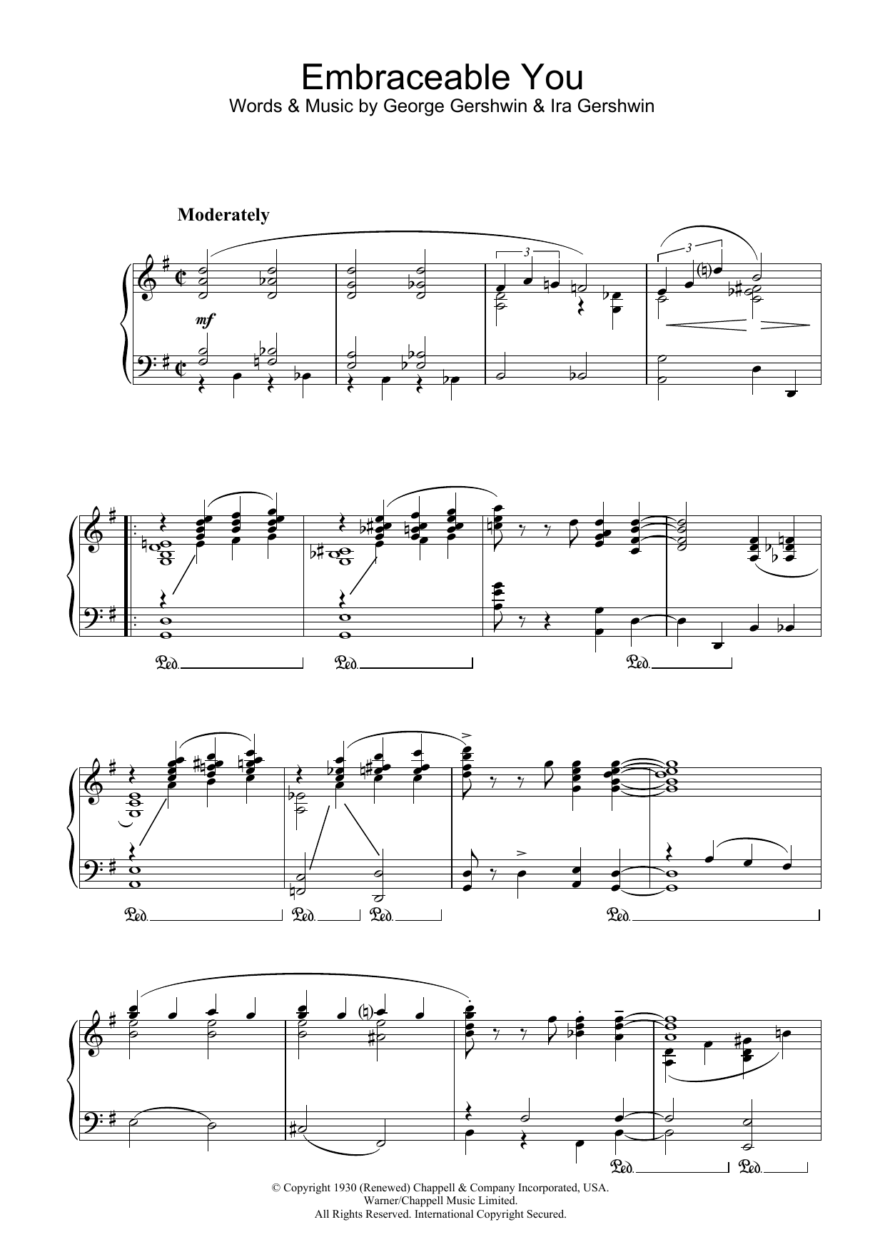 George Gershwin Embraceable You Sheet Music Notes & Chords for Real Book – Melody & Chords - Download or Print PDF