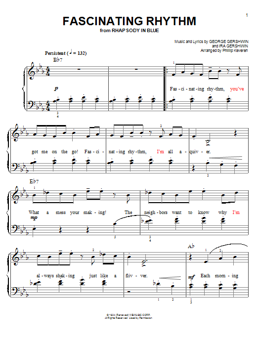 Phillip Keveren Fascinating Rhythm Sheet Music Notes & Chords for Easy Piano - Download or Print PDF
