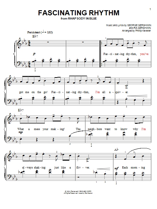 Phillip Keveren Fascinating Rhythm Sheet Music Notes & Chords for Piano - Download or Print PDF