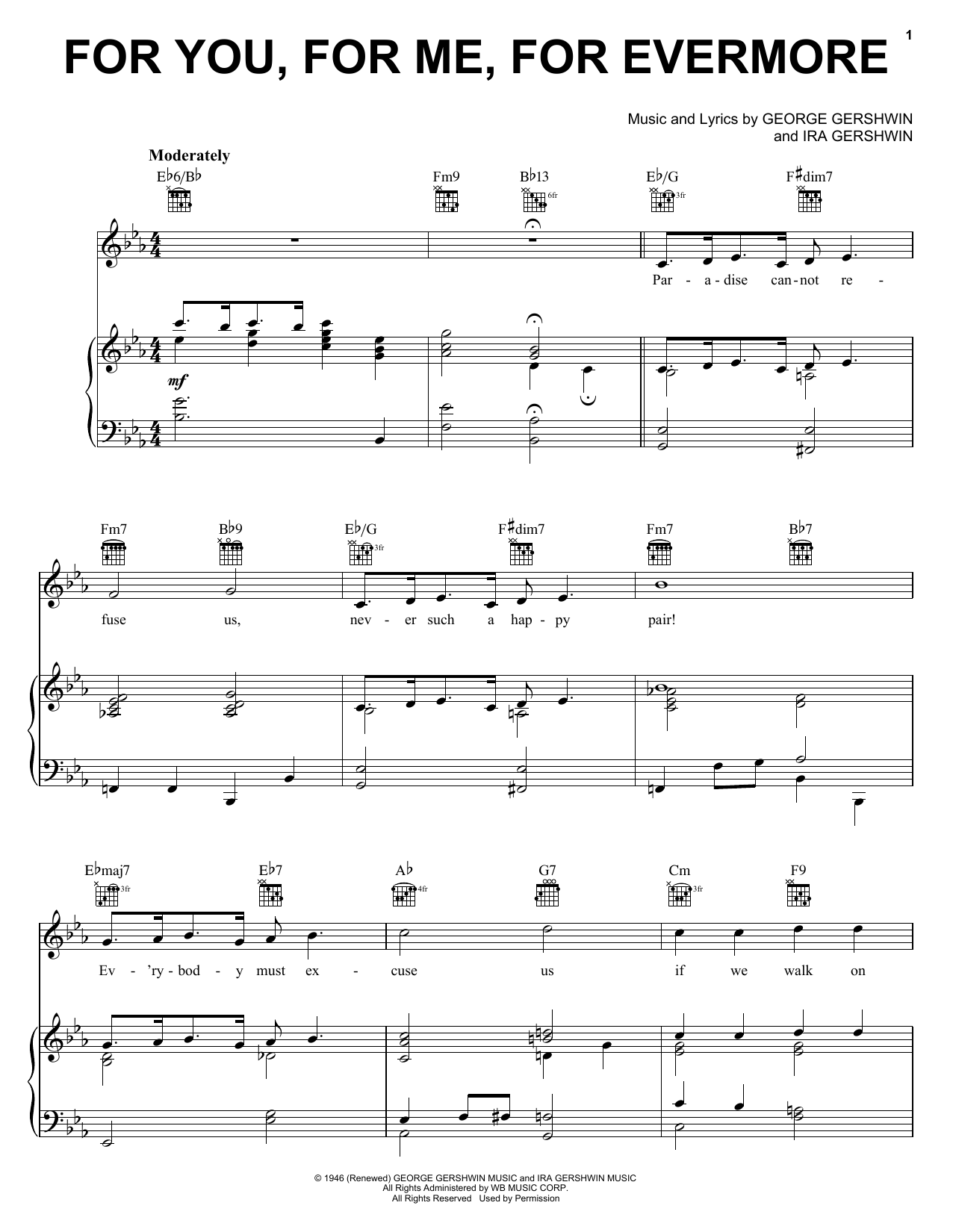 George Gershwin For You, For Me For Evermore Sheet Music Notes & Chords for Melody Line, Lyrics & Chords - Download or Print PDF George Gershwin For You, For Me For Evermore Sheet Music Notes & Chords for Melody Line, Lyrics & Chords - Download or Print PDF