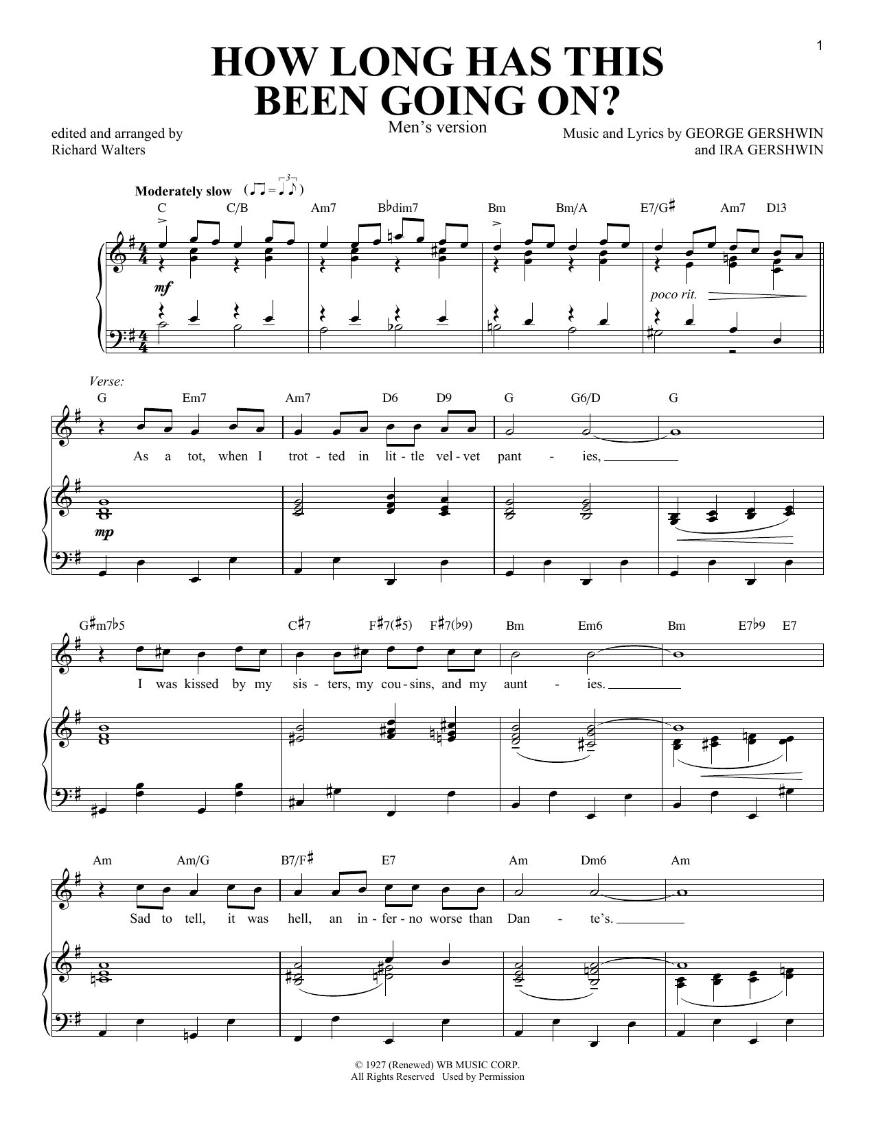 George Gershwin How Long Has This Been Going On? [Men's version] Sheet Music Notes & Chords for Piano & Vocal - Download or Print PDF