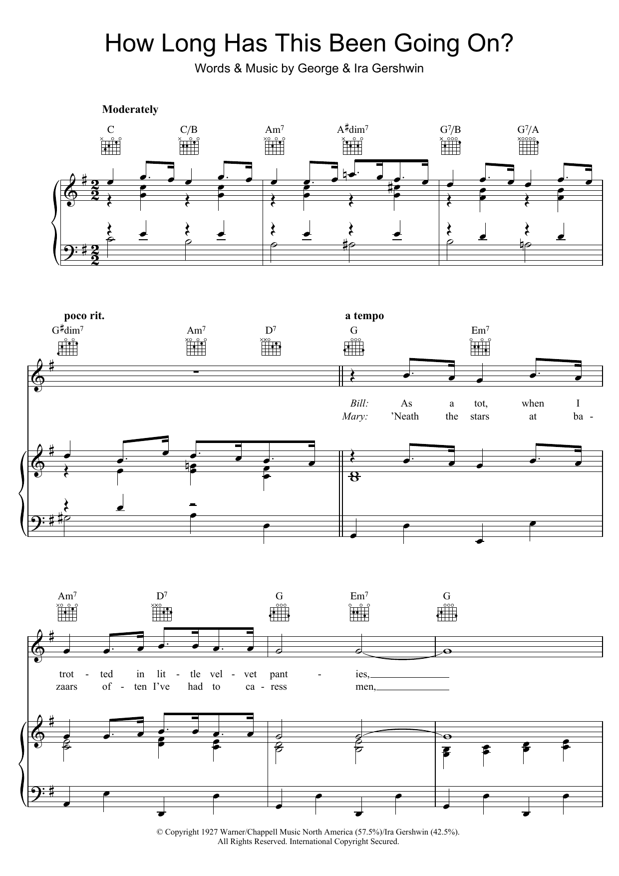 George Gershwin How Long Has This Been Going On? Sheet Music Notes & Chords for Melody Line, Lyrics & Chords - Download or Print PDF
