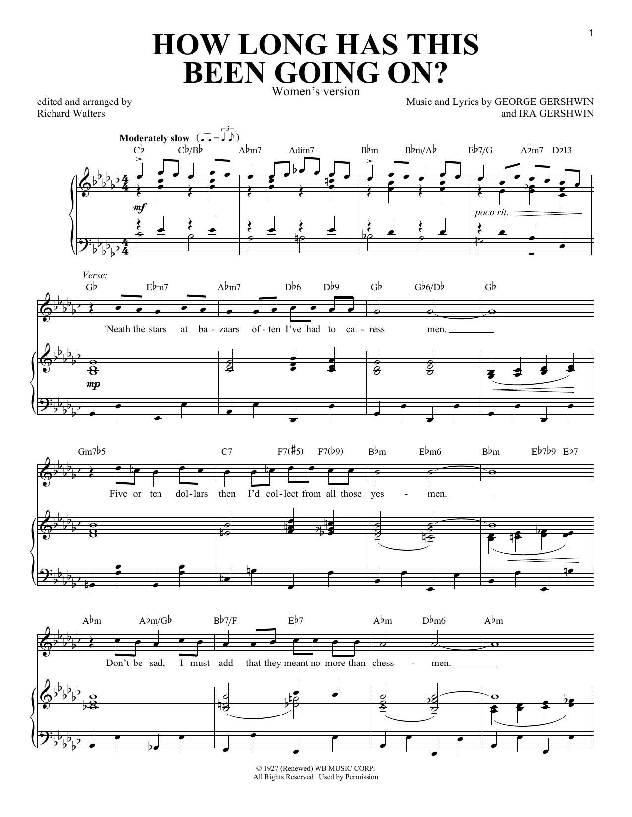 George Gershwin How Long Has This Been Going On? [Women's version] Sheet Music Notes & Chords for Piano & Vocal - Download or Print PDF