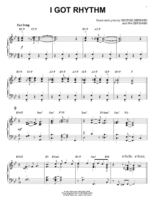 George Gershwin I Got Rhythm [Jazz version] (arr. Brent Edstrom) Sheet Music Notes & Chords for Piano & Vocal - Download or Print PDF