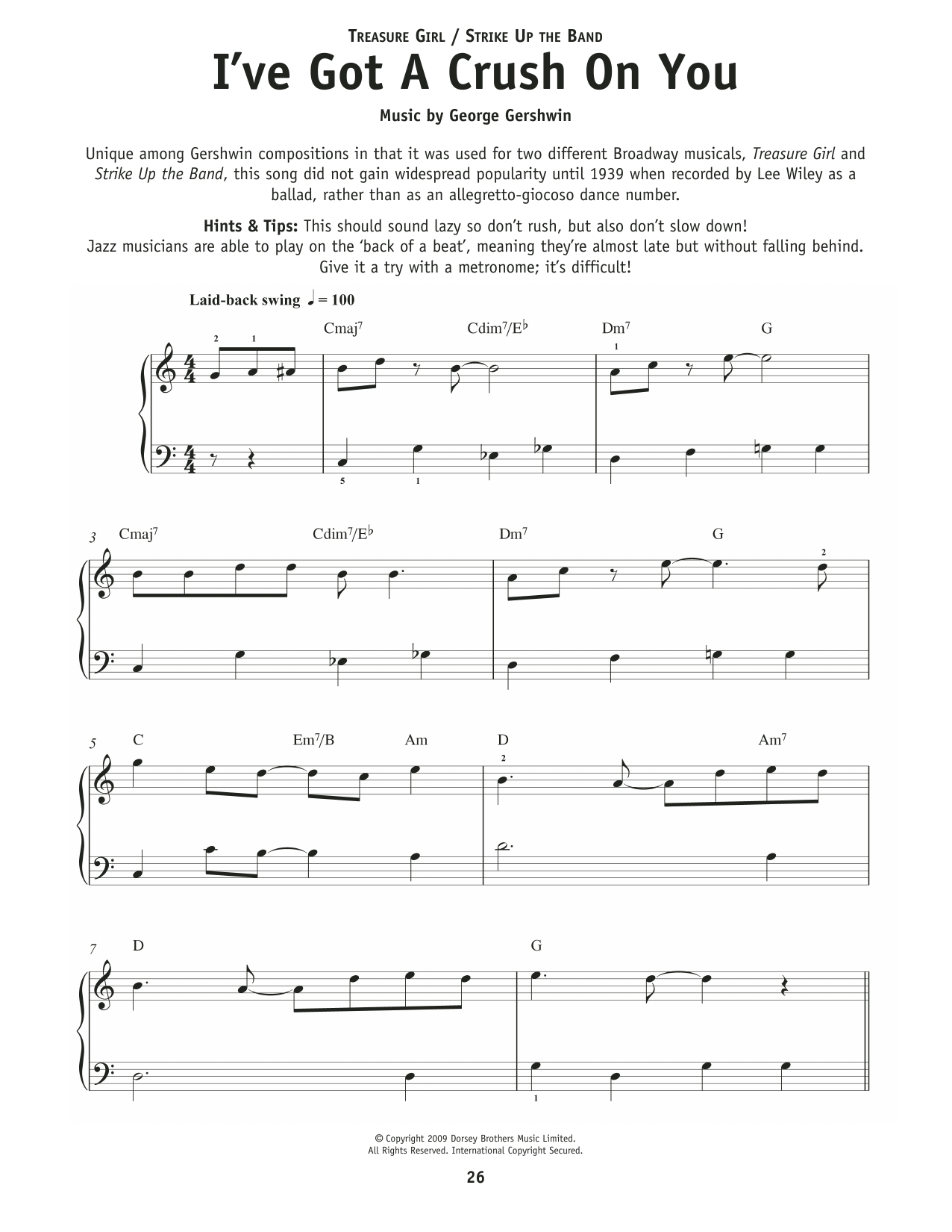 George Gershwin I've Got A Crush On You (from Strike Up The Band) Sheet Music Notes & Chords for Really Easy Piano - Download or Print PDF