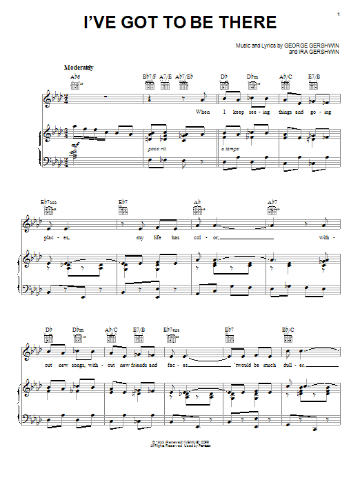 George Gershwin I've Got To Be There Sheet Music Notes & Chords for Piano, Vocal & Guitar (Right-Hand Melody) - Download or Print PDF