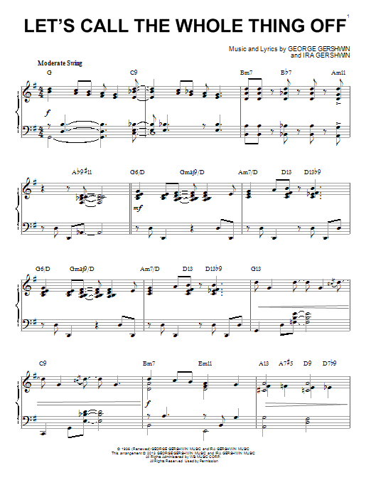 George Gershwin Let's Call The Whole Thing Off [Jazz version] (arr. Brent Edstrom) Sheet Music Notes & Chords for Piano & Vocal - Download or Print PDF