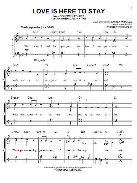 Phillip Keveren Love Is Here To Stay Sheet Music Notes & Chords for Piano - Download or Print PDF