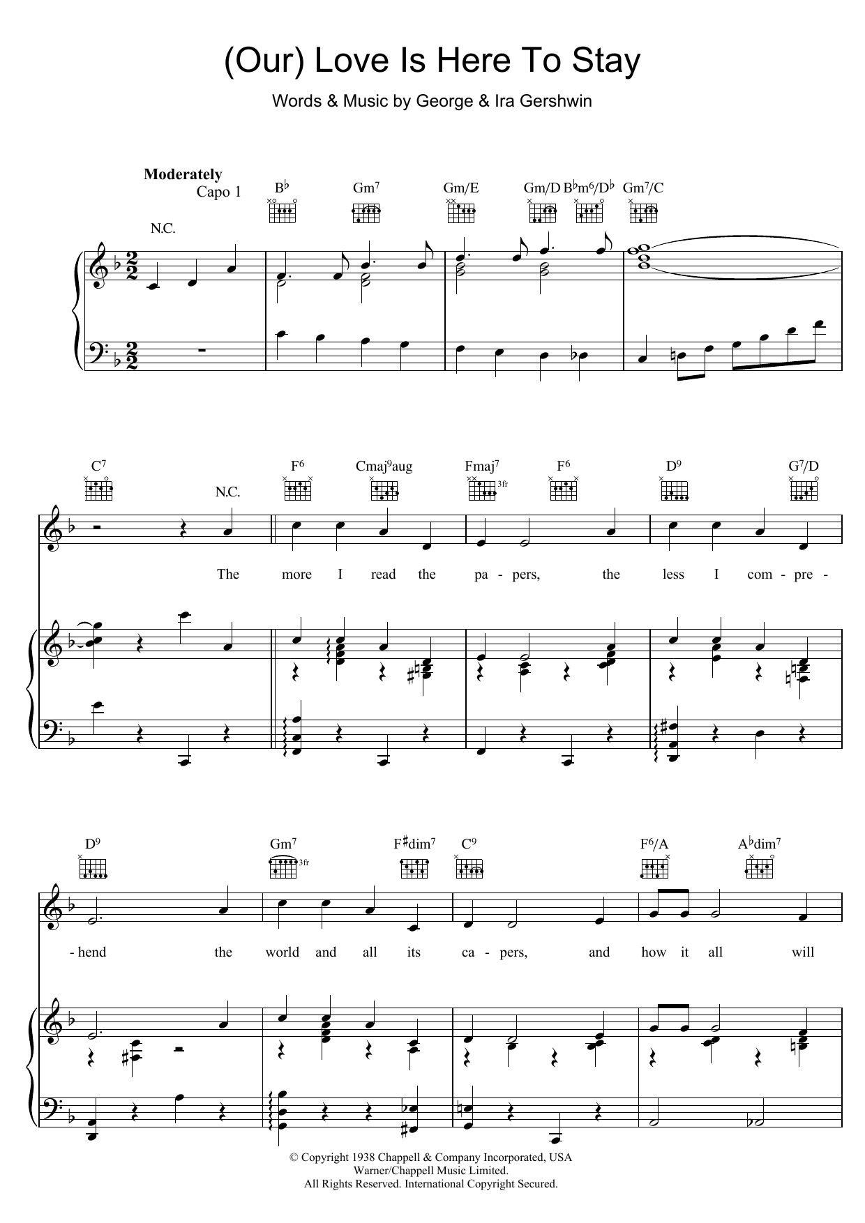 George Gershwin Love Is Here To Stay Sheet Music Notes & Chords for Flute - Download or Print PDF