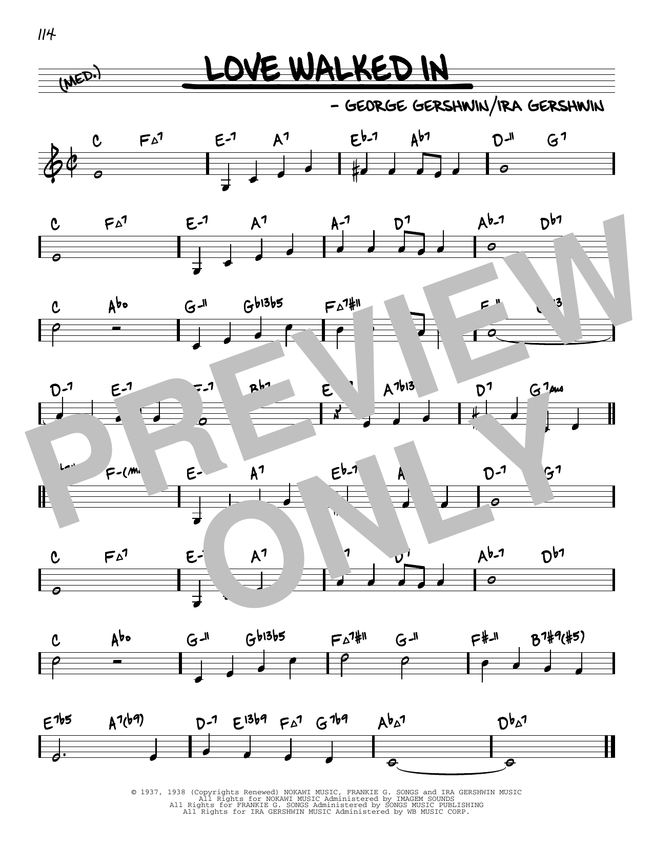 George Gershwin Love Walked In (arr. David Hazeltine) Sheet Music Notes & Chords for Real Book – Enhanced Chords - Download or Print PDF