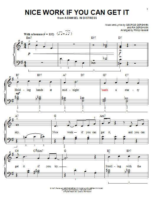 Phillip Keveren Nice Work If You Can Get It Sheet Music Notes & Chords for Easy Piano - Download or Print PDF